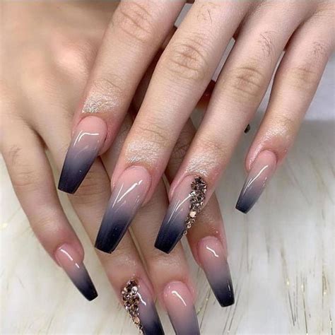 sharp nails black|clear to black ombre nails.